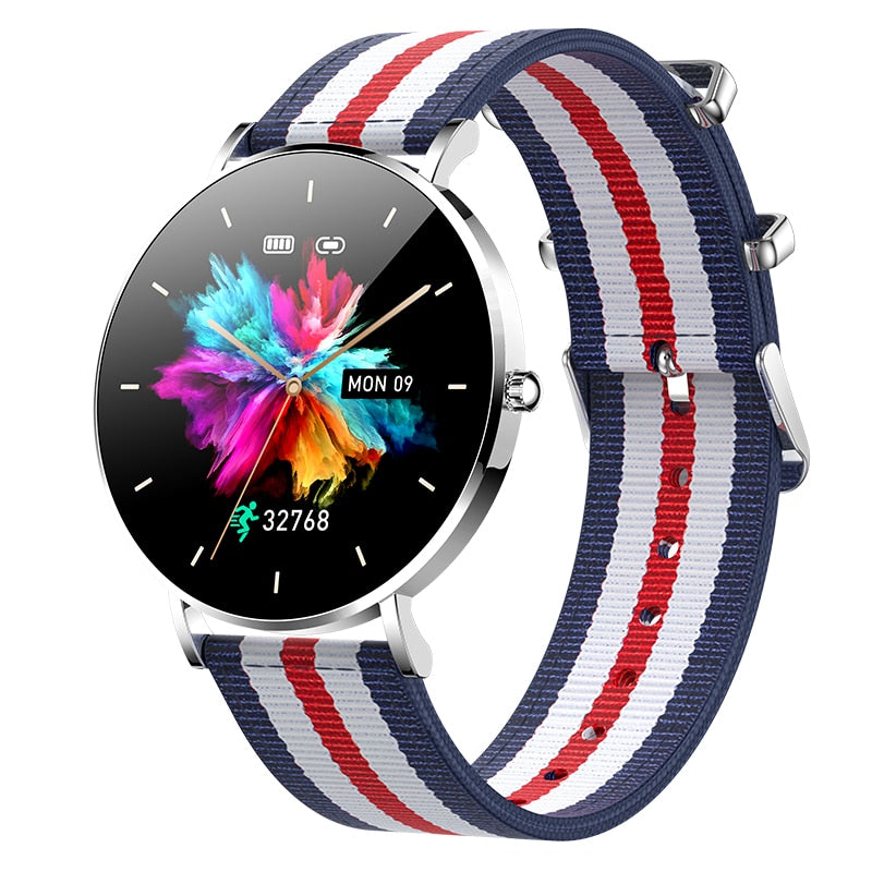 Ultra Thin Smart Watch Women 1.36 AMOLED 360*360 HD Pixel Display Always Show Time Call Reminder Smartwatch Ladies+Box ultra thin smart watch DailyAlertDeals silver  