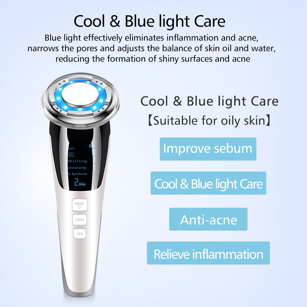 7in1 RF&EMS Radio Mesotherapy Electroporation lifting Beauty LED Photon Face Skin Rejuvenation Remover Wrinkle Radio Frequency 0 DailyAlertDeals