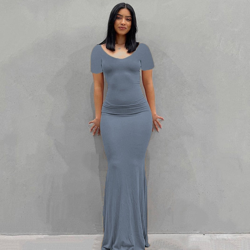 Summer Sexy Bodycon Satin Slip Sleeveless Backless Maxi Dress for Women Birthday Party Clubwear Outfits Maxi Dress for women DailyAlertDeals