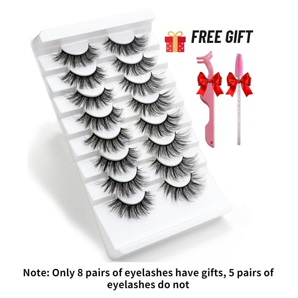 5/8 Pairs Faux Mink Eyelashes Soft Fluffy Natural False Eyelashes 3D Thick Dramatic Makeup Eyelashes Reusable Handmade Lashes DailyAlertDeals