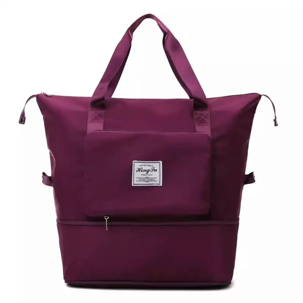 Folding Travel Bags Waterproof Tote Travel Luggage Bags for Women 2022 Large Capacity Multifunctional Travel Duffle Bags Handbag 0 DailyAlertDeals hotpink