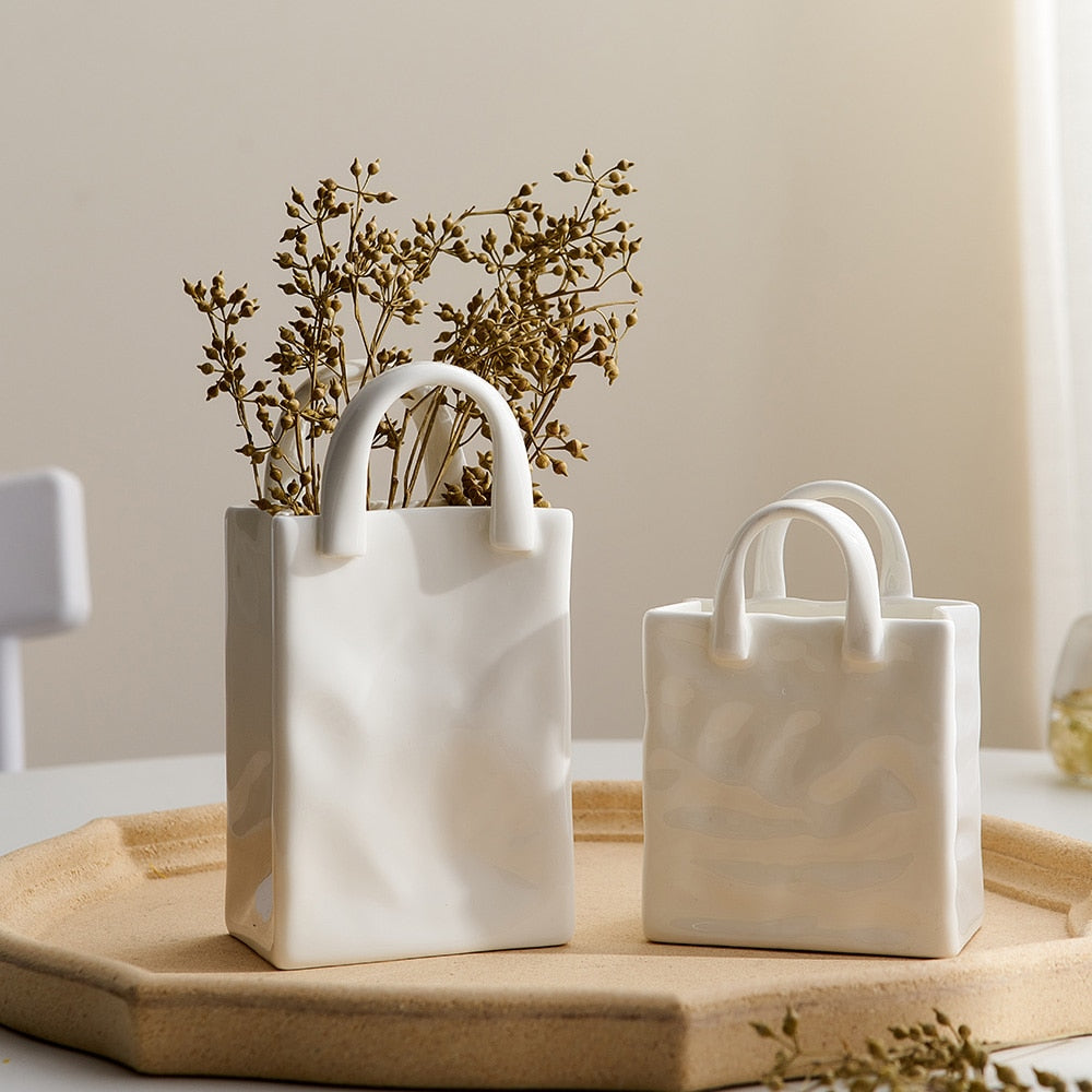 Nordic minimalistic Ceramic Vase White Ceramic Flower Vase Modern Home Decor Great pot pottery Living Room Decoration Ornaments Nordic Ceramic Vase DailyAlertDeals