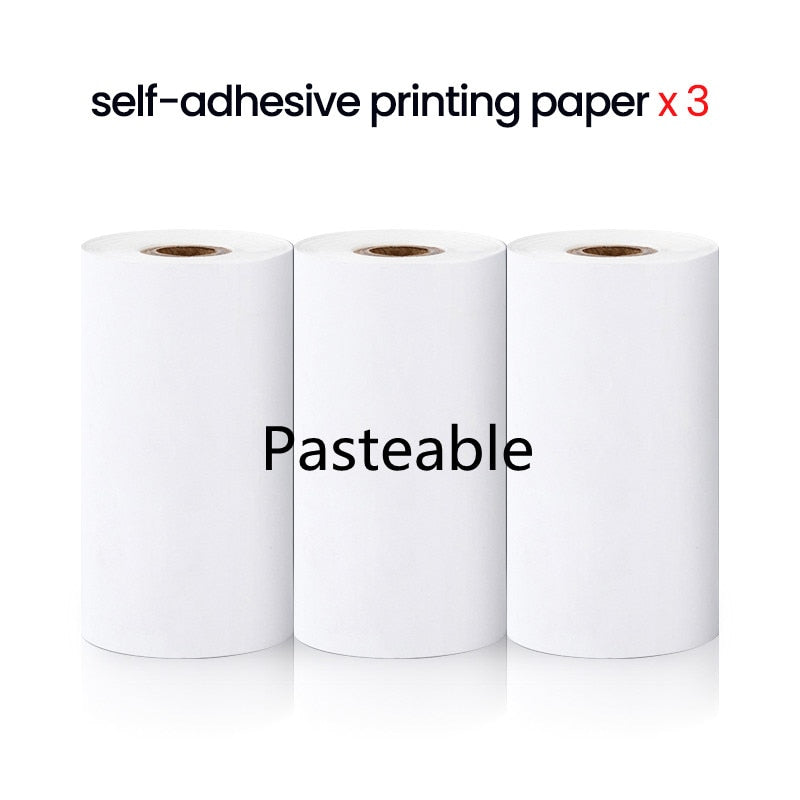 Cat Shape Mini Portable Label Printer Thermal Printing Wireless Impresoras Paper Photo Inkless Printers Sticker Android IOS 57mm Mini printer DailyAlertDeals 3pcs Self-adhesive China