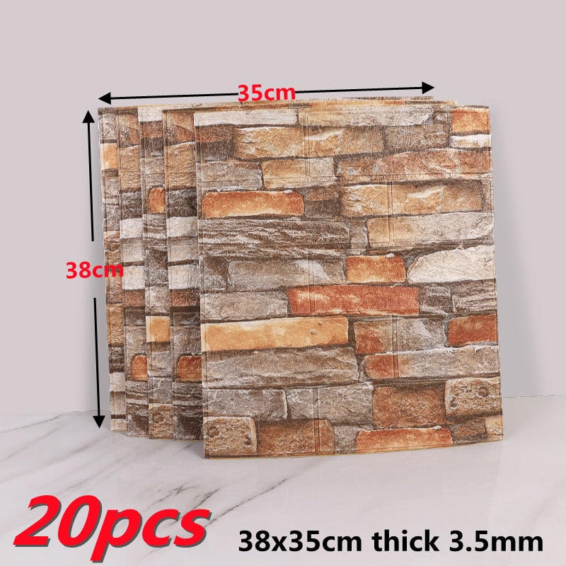 20pcs 3D Wall Decal Wallpaper Living Room Bedroom TV Backdrop Decor XPE Foam Waterproof Wall Sticker Self Adhesive Brick Sticker 0 DailyAlertDeals