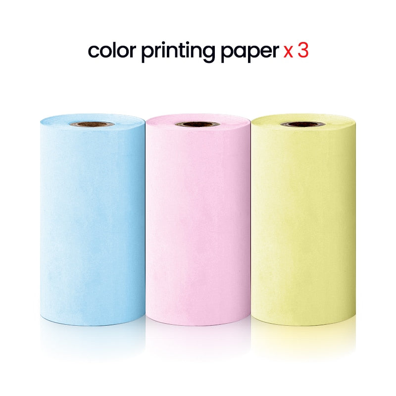 Cat Shape Mini Portable Label Printer Thermal Printing Wireless Impresoras Paper Photo Inkless Printers Sticker Android IOS 57mm Mini printer DailyAlertDeals 3pcs Thermal Color China