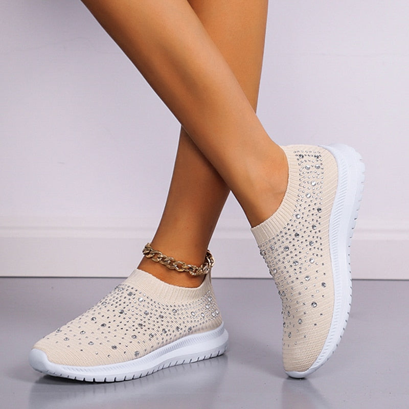 Rimocy Crystal Breathable Mesh Sneaker Shoes for Women Comfortable Soft Bottom Flats Plus Size 43 Non Slip Casual Shoes Woman 0 DailyAlertDeals
