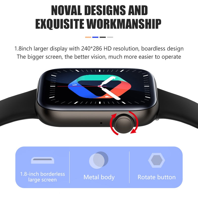 Smart Watches for Men Women, 1.81" Smart Watch with Bluetooth Call (Answer Make Calls), Fitness Tracker Watch IP68 Waterproof Multiple Sports Modes Smartwatch for Android Phones iPhone smart watch DailyAlertDeals