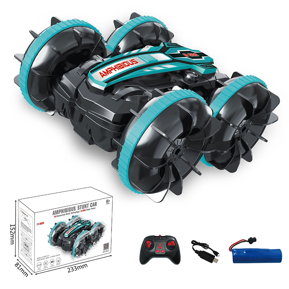 Newest High-tech Remote Control Car 2.4G Amphibious Stunt RC Car Double-sided Tumbling Driving Children Electric Toys for Boy Stunt RC Car Double-sided Tumbling Driving Children Electric Toys for Boy DailyAlertDeals Green USA