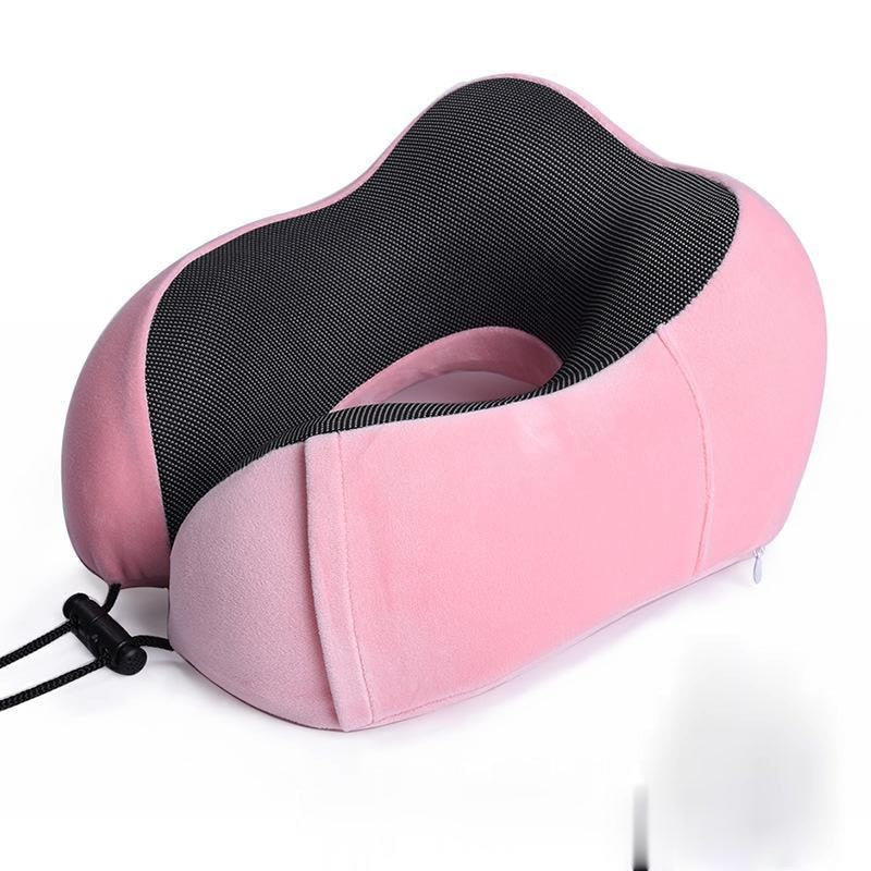 U Shaped Memory Foam Neck Pillows Soft Travel Pillow Massage Neck Pillow Sleeping Airplane Pillow Cervical Healthcare Bedding Pillows DailyAlertDeals Pink pillow