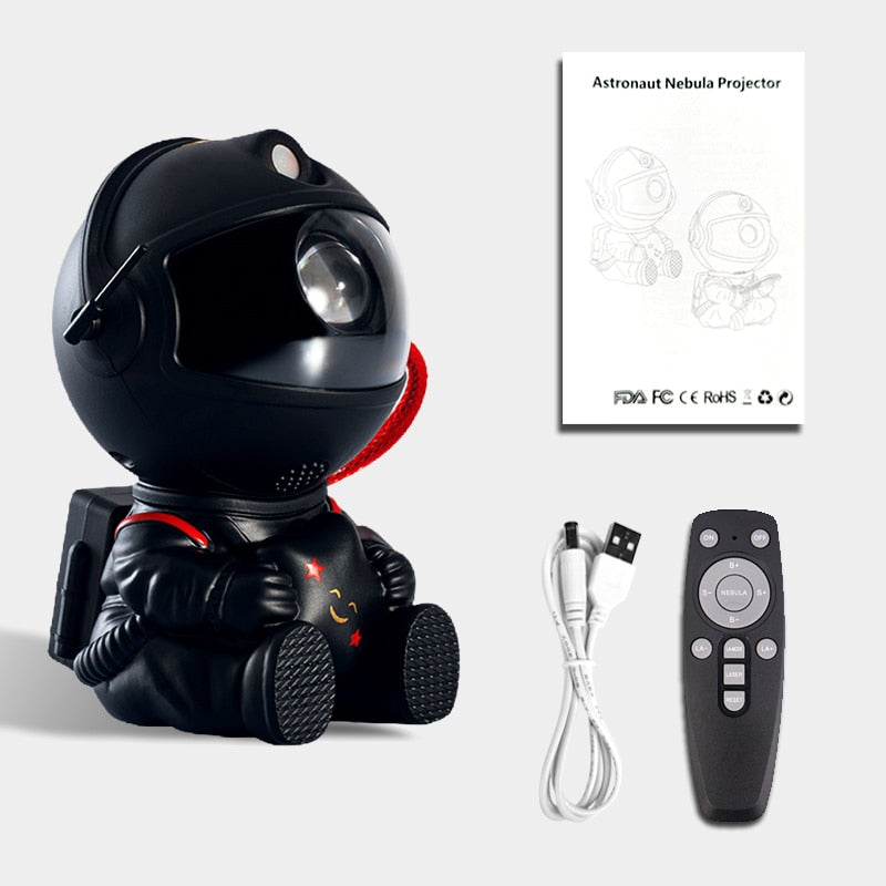 2022 NEW Astronaut Projector Starry Sky Galaxy Stars Projector Night Light LED Lamp for Bedroom Room Decor Decorative Nightlights astronaut galaxy projector DailyAlertDeals Hold Stars Black