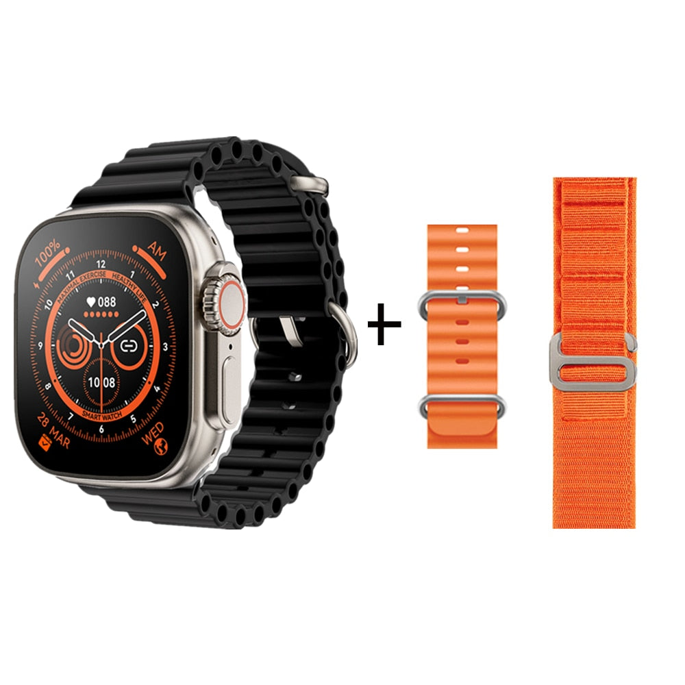 NEW Smart Watch Ultra Series 8 NFC 49MM Smartwatch Men Women Bluetooth Call Waterproof Wireless Charging HD Screen for Apple smart watch DailyAlertDeals BlackHY-GoldGSHY