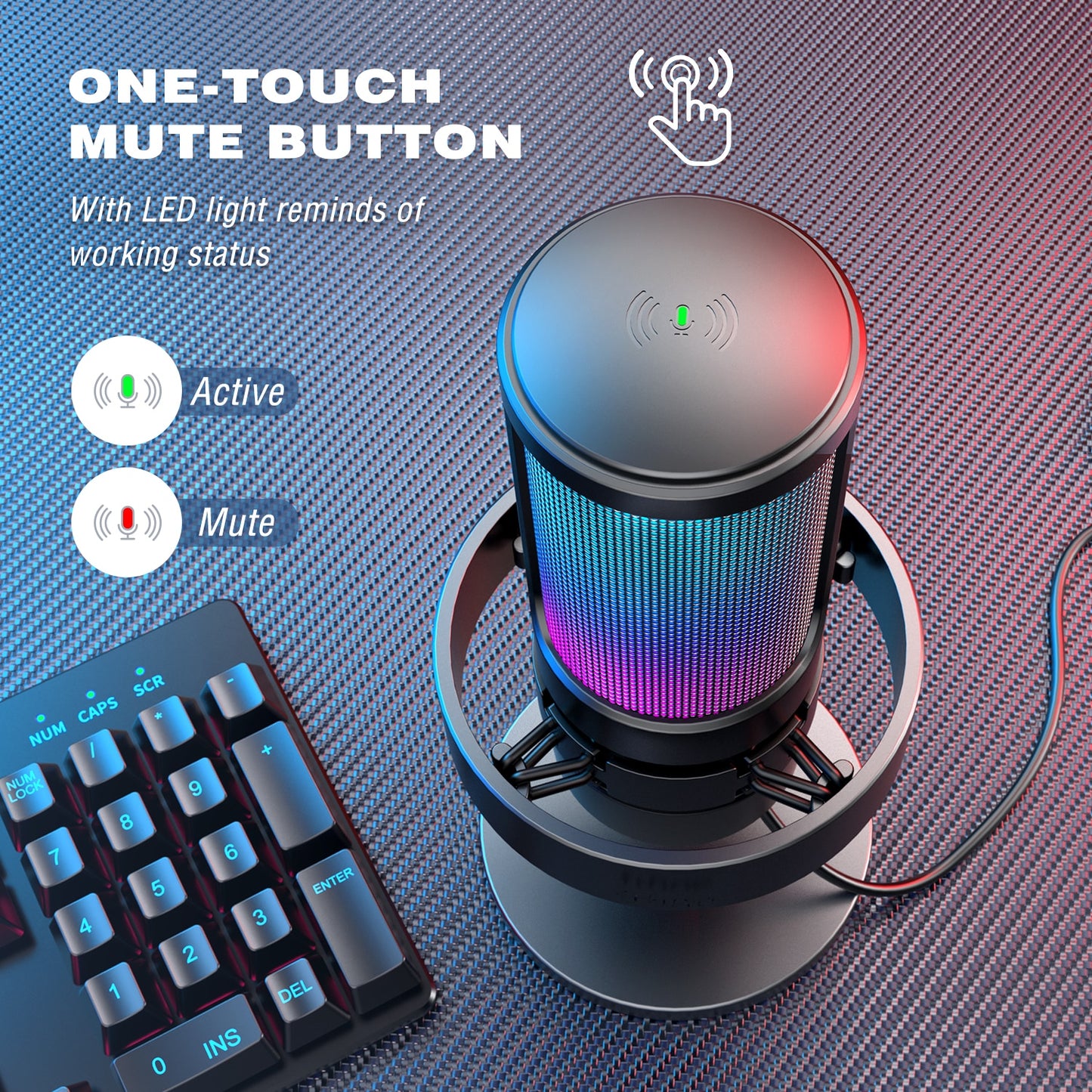 USB Microphone for Recording and Streaming on PC and Mac, Headphone Mic with 3 RGB Modes -A8 microphone for recording DailyAlertDeals