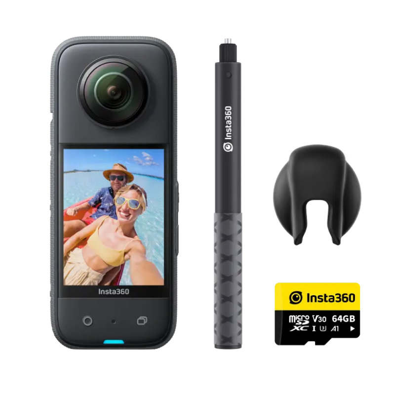 Insta360 X3 - Waterproof 360 Action Camera with 1/2 48MP Sensors, 5.7K 360 Active HDR Video, 72MP 360 Photo, 4K Single-Lens Waterproof 360 Action Camera DailyAlertDeals Get-Set Kit China