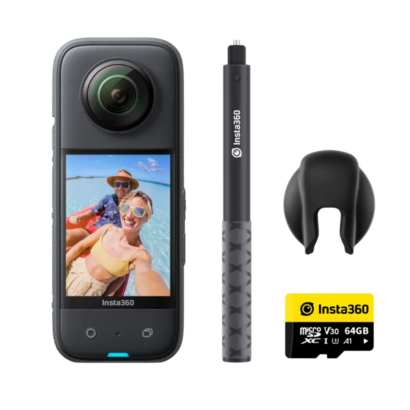 Insta360 X3 - Waterproof 360 Action Camera with 1/2 48MP Sensors, 5.7K 360 Active HDR Video, 72MP 360 Photo, 4K Single-Lens Waterproof 360 Action Camera DailyAlertDeals Get-Set Kit China 