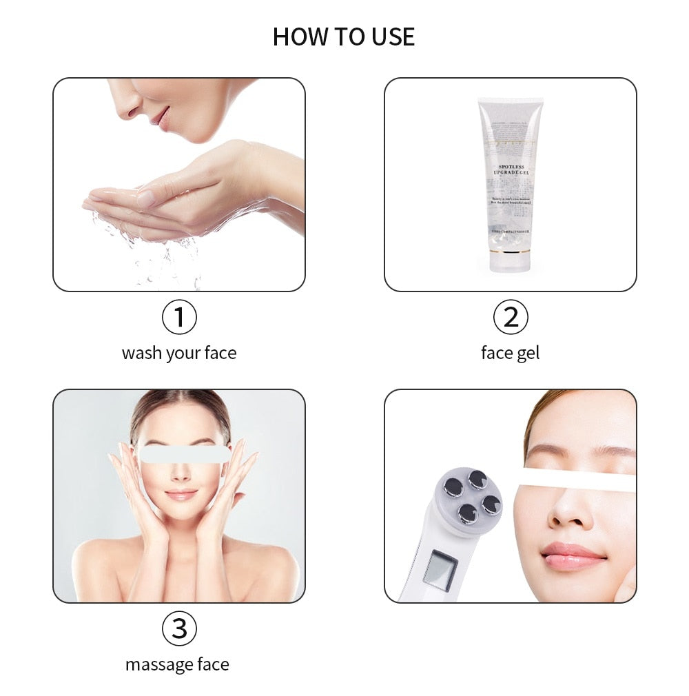 Facial Mesotherapy Electroporation RF Radio Frequency LED Photon Face Lifting Tighten Wrinkle Removal Skin Care Face Massager 0 DailyAlertDeals