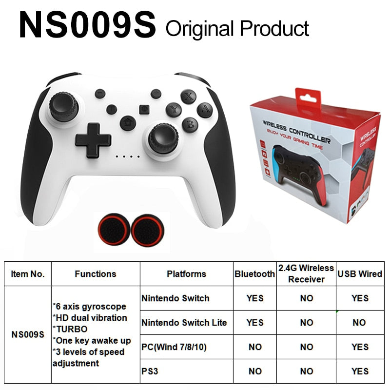 Original Wireless Controller Bluetooth For Nintendo Switch Pro PC PS3 Joystick Gamepad NFC Professional Lag-Free Gamepad BT Wireless Game Controller for Switch Pro DailyAlertDeals white black BOX China 1 PCS