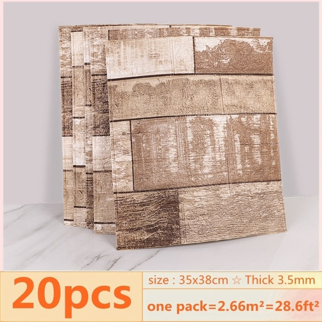 20pcs 3D Wall Decal Wallpaper Living Room Bedroom TV Backdrop Decor XPE Foam Waterproof Wall Sticker Self Adhesive Brick Sticker 0 DailyAlertDeals 7 China 35x38cmx20pcs
