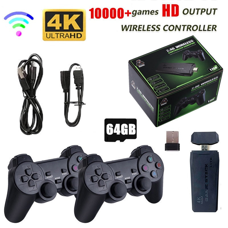 Video Game Console 2.4G Double Wireless Controller Game Stick 4K 10000 Games 64 32GB Retro Games for PS1/GBA Boy Christmas Gift Video Game Console Accessories DailyAlertDeals
