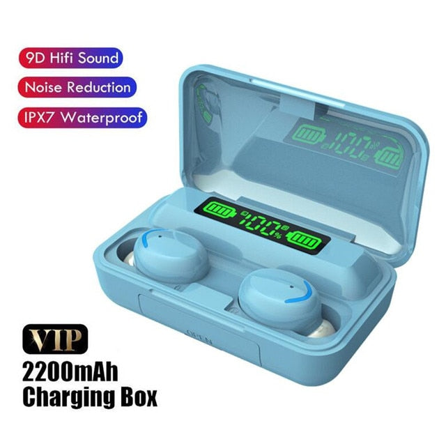 TWS Bluetooth Earphones 2200mAh Charging Box Wireless Headphone Fone Stereo Wireless Headset with Mic Sports Waterproof Earbuds headphones DailyAlertDeals K