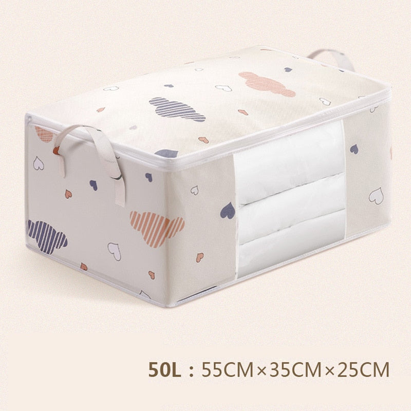 Storage Bag Clothes Blanket Quilt Closet Sweater Foldable Organizer Box Durable Cartoon Print Winter Clothes Cabinet Organizer 0 DailyAlertDeals G622A