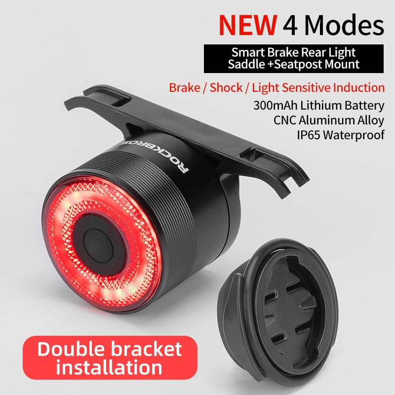 ROCKBROS Bicycle Smart Auto Brake Sensing Light IPx6 Waterproof LED Charging Cycling Taillight Bike Rear Light Accessories Q5 0 DailyAlertDeals Q3 China