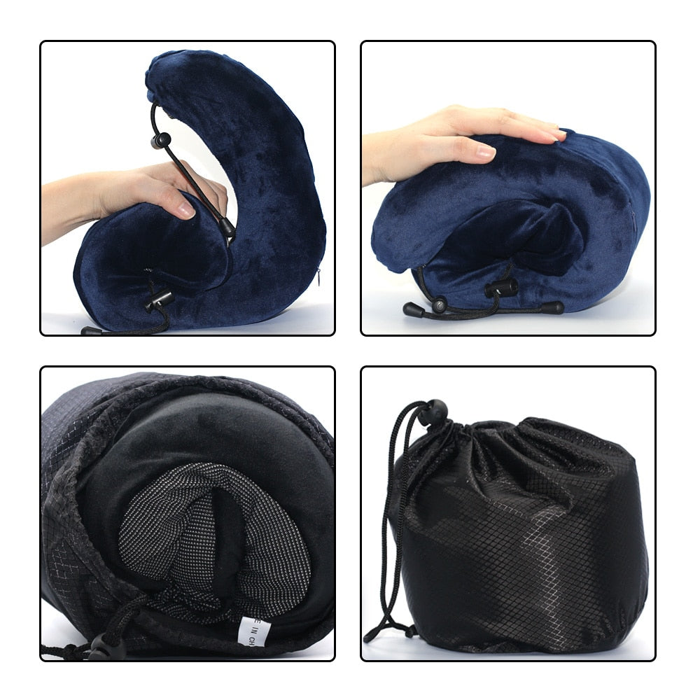 U Shaped Memory Foam Neck Pillows Soft Travel Pillow Massage Neck Pillow Sleeping Airplane Pillow Cervical Healthcare Bedding Pillows DailyAlertDeals