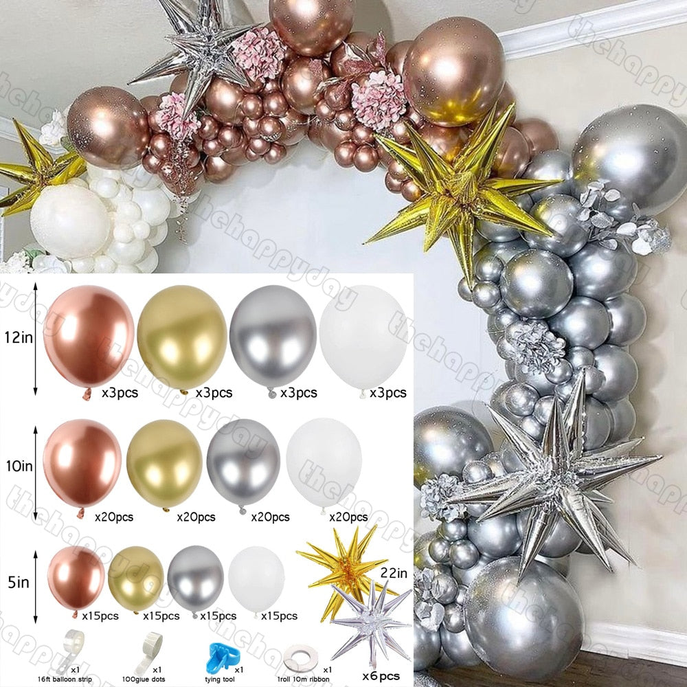Christmas Balloon Arch Green Gold Red Box Candy Balloons Garland Cone Explosion Star Foil Balloons New Year Christma Party Decor Christmas Balloons DailyAlertDeals X 162pcs Christmas Other
