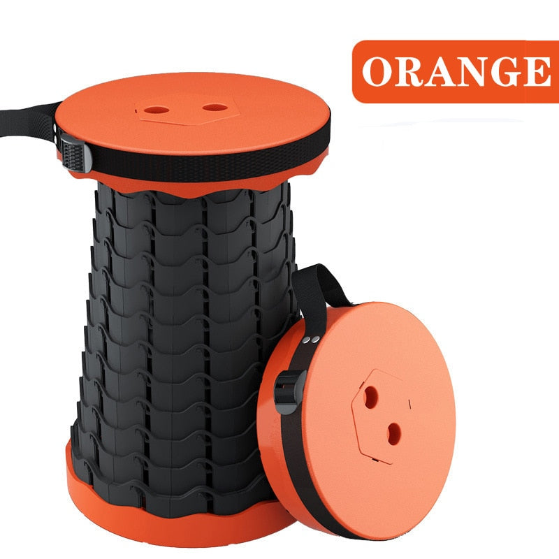Portable Telescopic Folding Stool Outdoor Camping Retractable Stools for Travel Hiking Beach Chair Foldable Fishing Stool Chairs Folding Chairs & Stools DailyAlertDeals China Orange