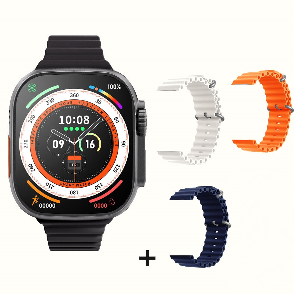 NEW Smart Watch Ultra Series 8 NFC 49MM Smartwatch Men Women Bluetooth Call Waterproof Wireless Charging HD Screen for Apple smart watch DailyAlertDeals BlackHY-3HY