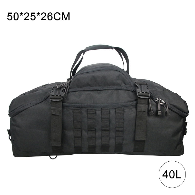 40L 60L 80L Waterproof Travel Bags Large Capacity Luggage Bags Men Duffel Bag Travel Tote Weekend Bag Military Duffel Bag 0 DailyAlertDeals 40L Black China