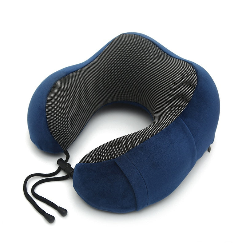 U Shaped Memory Foam Neck Pillows Soft Travel Pillow Massage Neck Pillow Sleeping Airplane Pillow Cervical Healthcare Bedding Pillows DailyAlertDeals Blue pillow