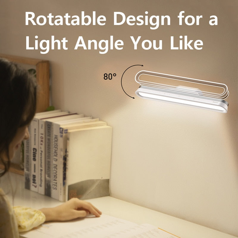 Baseus Desk Lamp Hanging Magnetic LED Table Lamp Chargeable Stepless Dimming Cabinet Light Night Light For Closet Wardrobe Lamp Desk Lamp Hanging Magnetic LED Table Lamp DailyAlertDeals