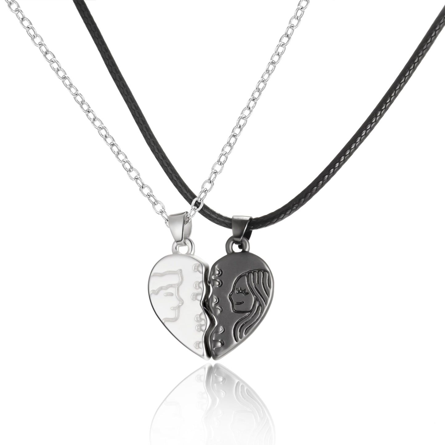 2Pcs/Lot Magnetic Couple Necklace Friendship Heart Pendant Distance Faceted Charm Necklace Women Valentine's Day Gift 2021 0 DailyAlertDeals 14