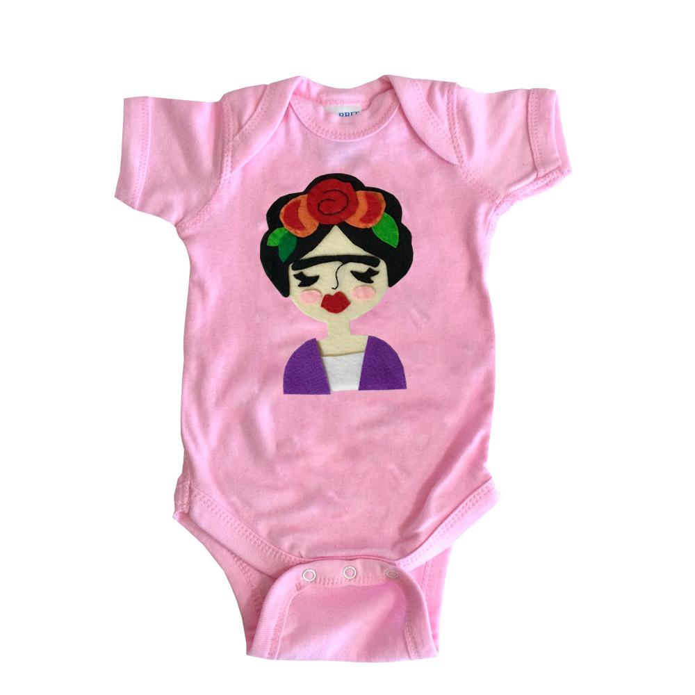 Frida Infant Bodysuit - Gray and Pink Baby Clothing Sky Blue Milo