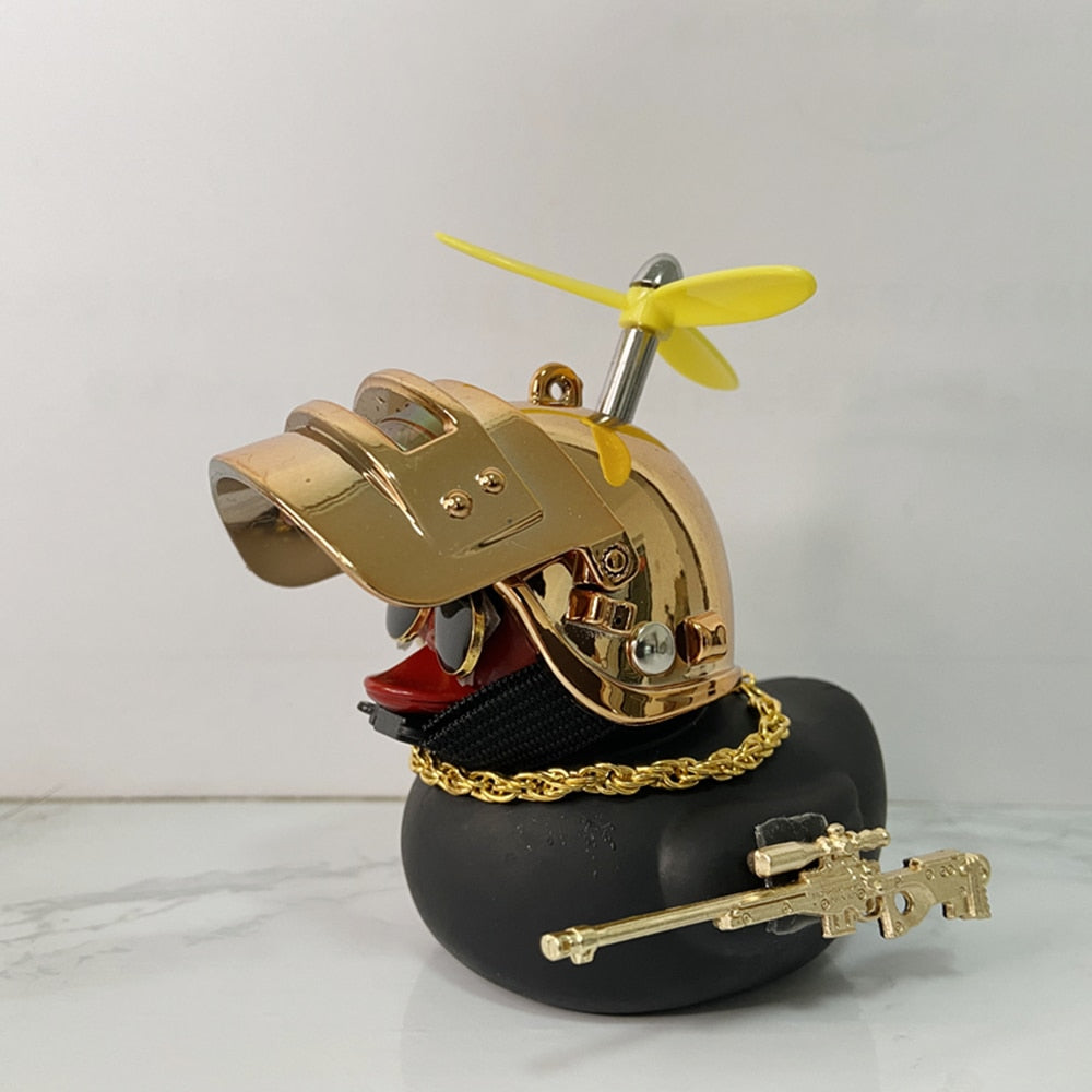 Duck in the Car Interior Decoration Yellow Duck with Helmet for Bike Motor hozanas4life