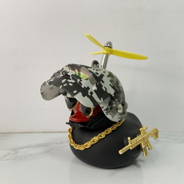Duck in the Car Interior Decoration Yellow Duck with Helmet for Bike Motor hozanas4life 02-M416