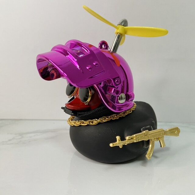 Duck in the Car Interior Decoration Yellow Duck with Helmet for Bike Motor hozanas4life 07-AKM