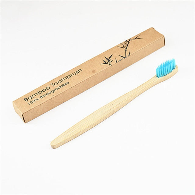 50 Pack Zero Waste Custom Bamboo Toothbrush Small Head Eco-Friendly  hozanas4life 50 PACK Blue