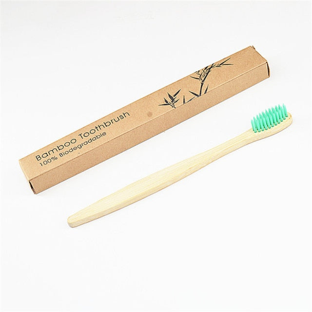 50 Pack Zero Waste Custom Bamboo Toothbrush Small Head Eco-Friendly  hozanas4life 50 PACK Green