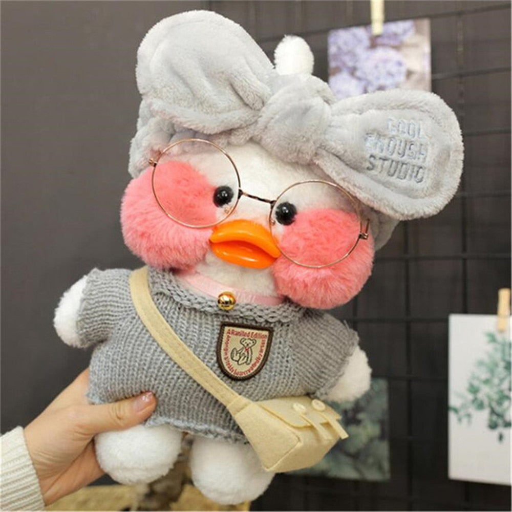 Kawaii Cartoon Lalafanfan 30CM Cafe Duck Plush Toy Cute Cartoon Girl Soft Duck Doll for Kids and Children Cute kawaii cartoon girl doll hozanas4life