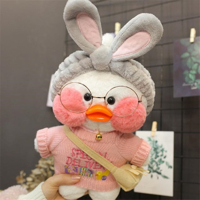 Kawaii Cartoon Lalafanfan 30CM Cafe Duck Plush Toy Cute Cartoon Girl Soft Duck Doll for Kids and Children Cute kawaii cartoon girl doll hozanas4life 9