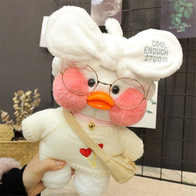 Kawaii Cartoon Lalafanfan 30CM Cafe Duck Plush Toy Cute Cartoon Girl Soft Duck Doll for Kids and Children Cute kawaii cartoon girl doll hozanas4life 7