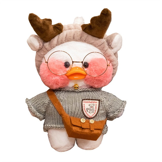 Kawaii Cartoon Lalafanfan 30CM Cafe Duck Plush Toy Cute Cartoon Girl Soft Duck Doll for Kids and Children Cute kawaii cartoon girl doll hozanas4life SCL001-lu-w
