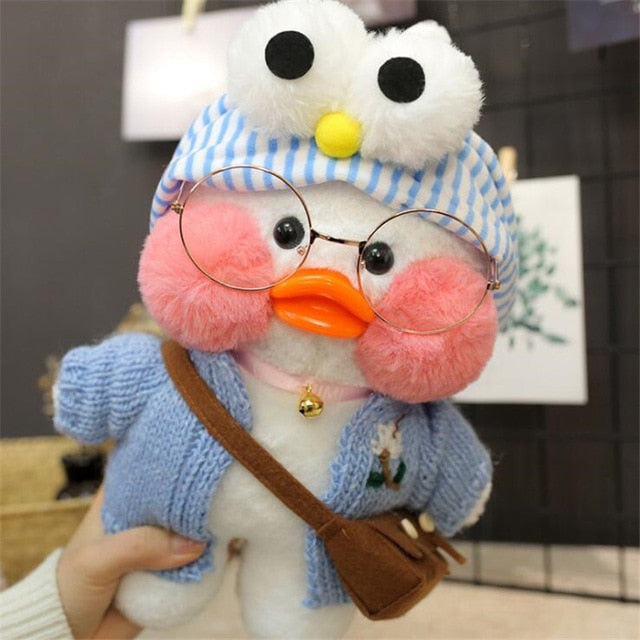 Kawaii Cartoon Lalafanfan 30CM Cafe Duck Plush Toy Cute Cartoon Girl Soft Duck Doll for Kids and Children Cute kawaii cartoon girl doll hozanas4life 19