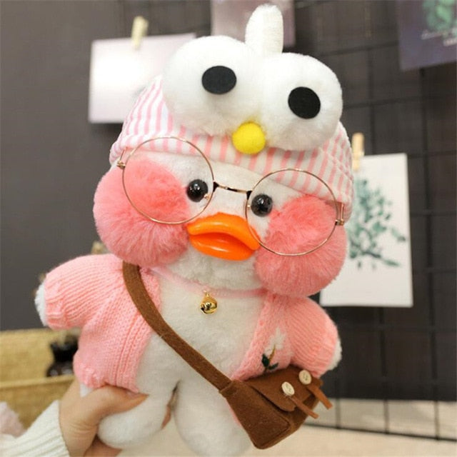Kawaii Cartoon Lalafanfan 30CM Cafe Duck Plush Toy Cute Cartoon Girl Soft Duck Doll for Kids and Children Cute kawaii cartoon girl doll hozanas4life 20