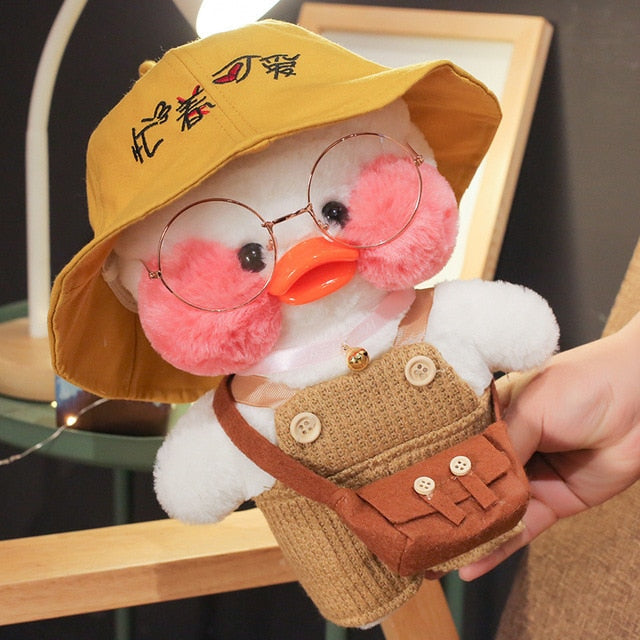 Kawaii Cartoon Lalafanfan 30CM Cafe Duck Plush Toy Cute Cartoon Girl Soft Duck Doll for Kids and Children Cute kawaii cartoon girl doll hozanas4life 23
