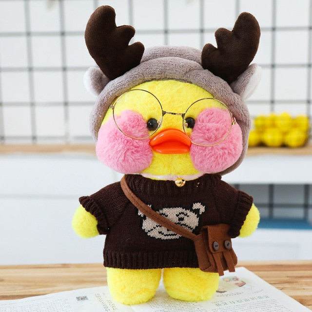 Kawaii Cartoon Lalafanfan 30CM Cafe Duck Plush Toy Cute Cartoon Girl Soft Duck Doll for Kids and Children Cute kawaii cartoon girl doll hozanas4life SCL001-lu-y