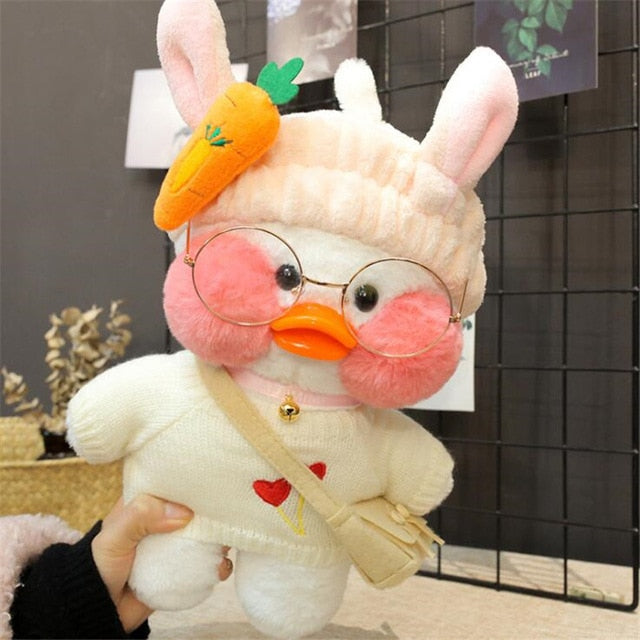 Kawaii Cartoon Lalafanfan 30CM Cafe Duck Plush Toy Cute Cartoon Girl Soft Duck Doll for Kids and Children Cute kawaii cartoon girl doll hozanas4life 30