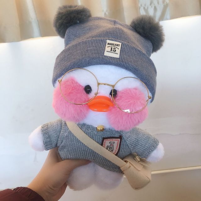 Kawaii Cartoon Lalafanfan 30CM Cafe Duck Plush Toy Cute Cartoon Girl Soft Duck Doll for Kids and Children Cute kawaii cartoon girl doll hozanas4life SCL001-huimao-w