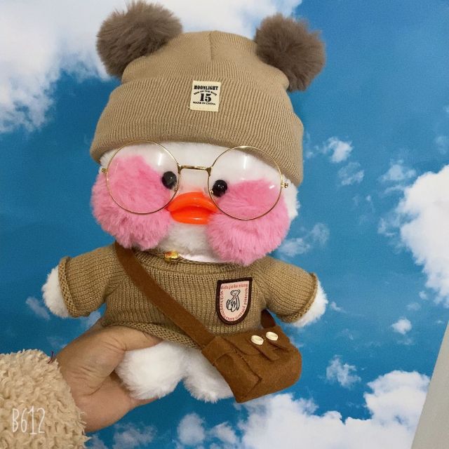 Kawaii Cartoon Lalafanfan 30CM Cafe Duck Plush Toy Cute Cartoon Girl Soft Duck Doll for Kids and Children Cute kawaii cartoon girl doll hozanas4life SCL001-zongmao-w